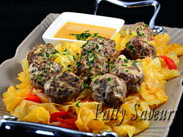 Green Cabbage and Beef Meatballs petite