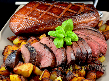 Grilled Duck Breasts and Sauteed Potatoes small